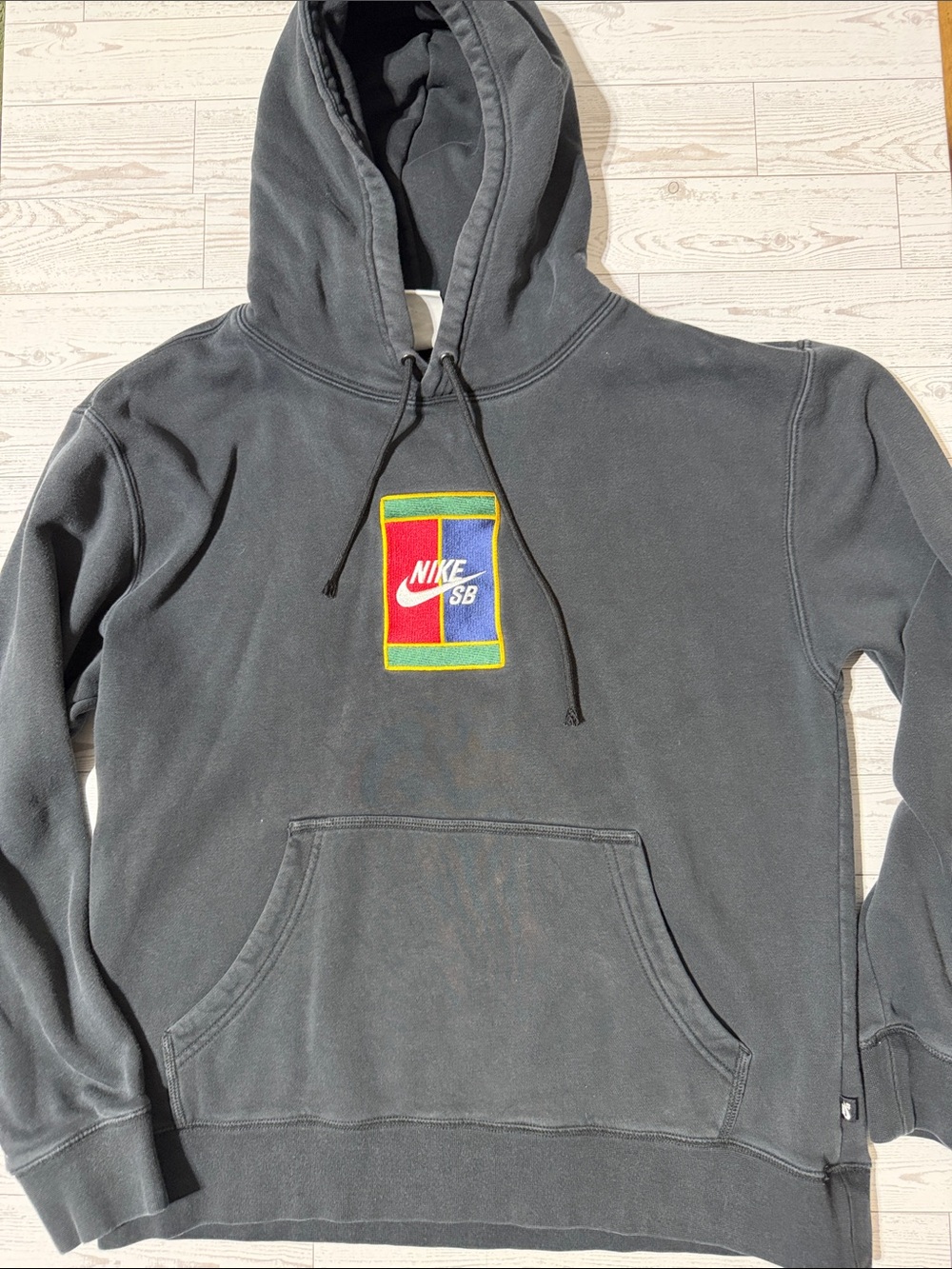 Nike Black Crewneck Hoodie with Multicolor SB Patch